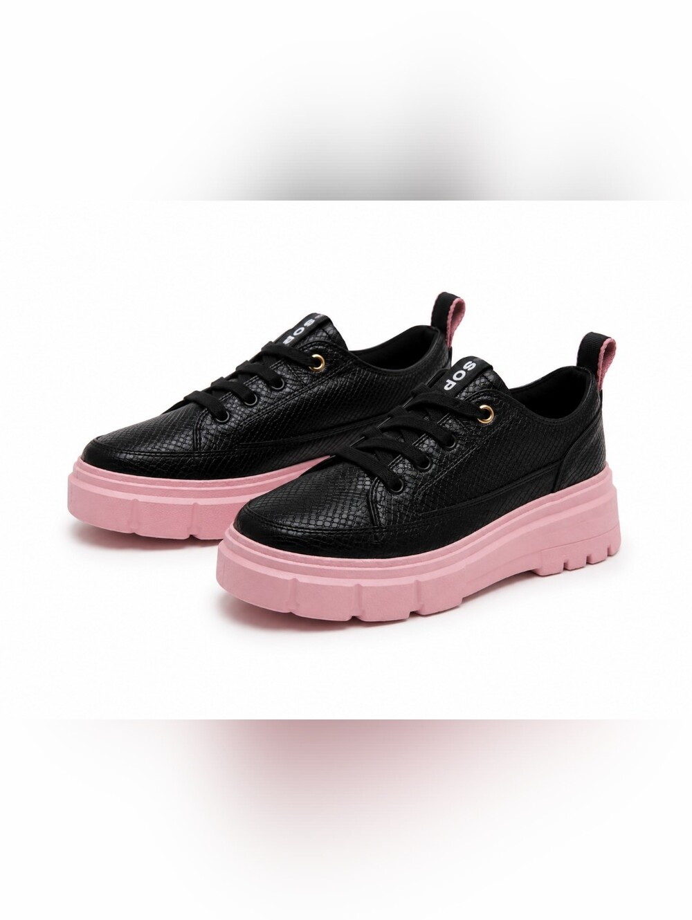 Sorel Caribou X Black & Pink Platform Lace-Up Sneakers - Leather & Waterproof